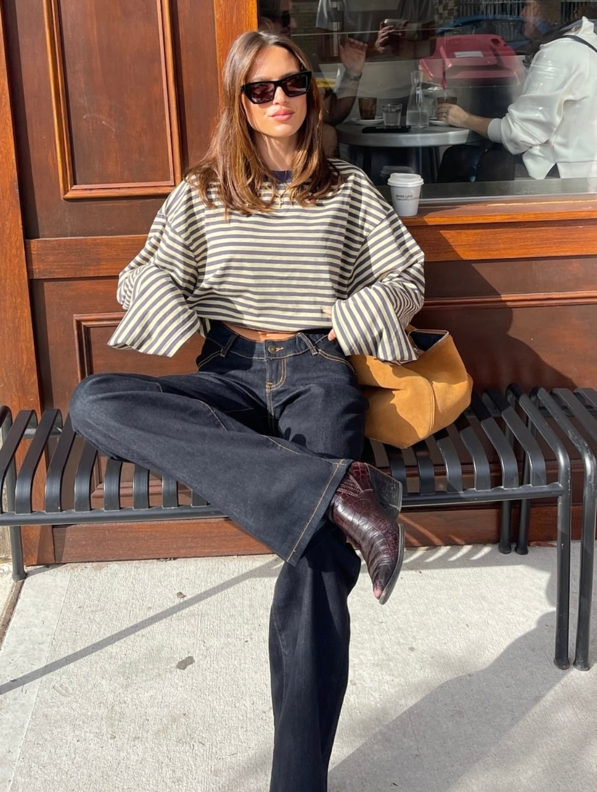 Gestreifter Oversized-Strickpullover Vivien
