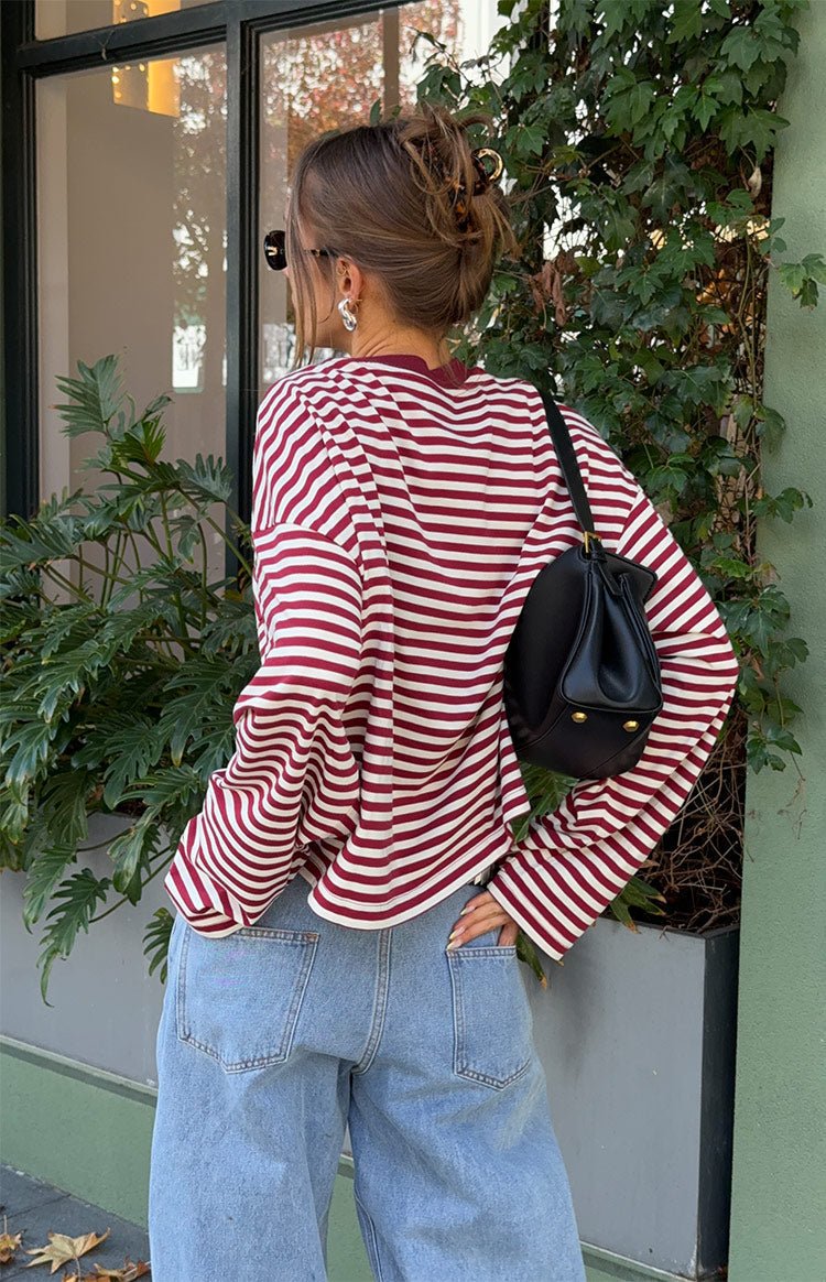 Gestreifter Oversized-Strickpullover Vivien