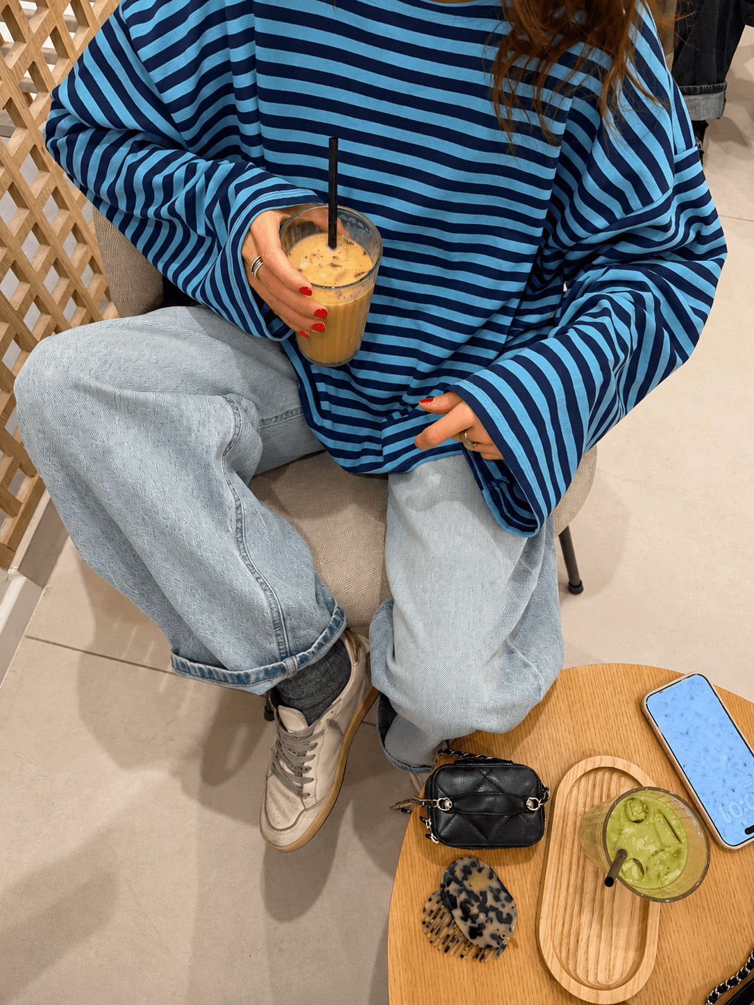 Gestreifter Oversized-Strickpullover Vivien