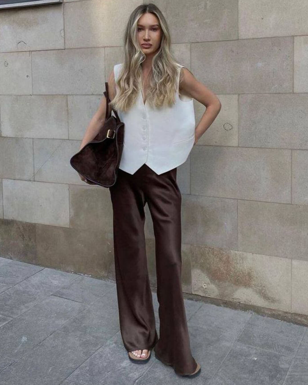 Pantalon large en satin Wendy