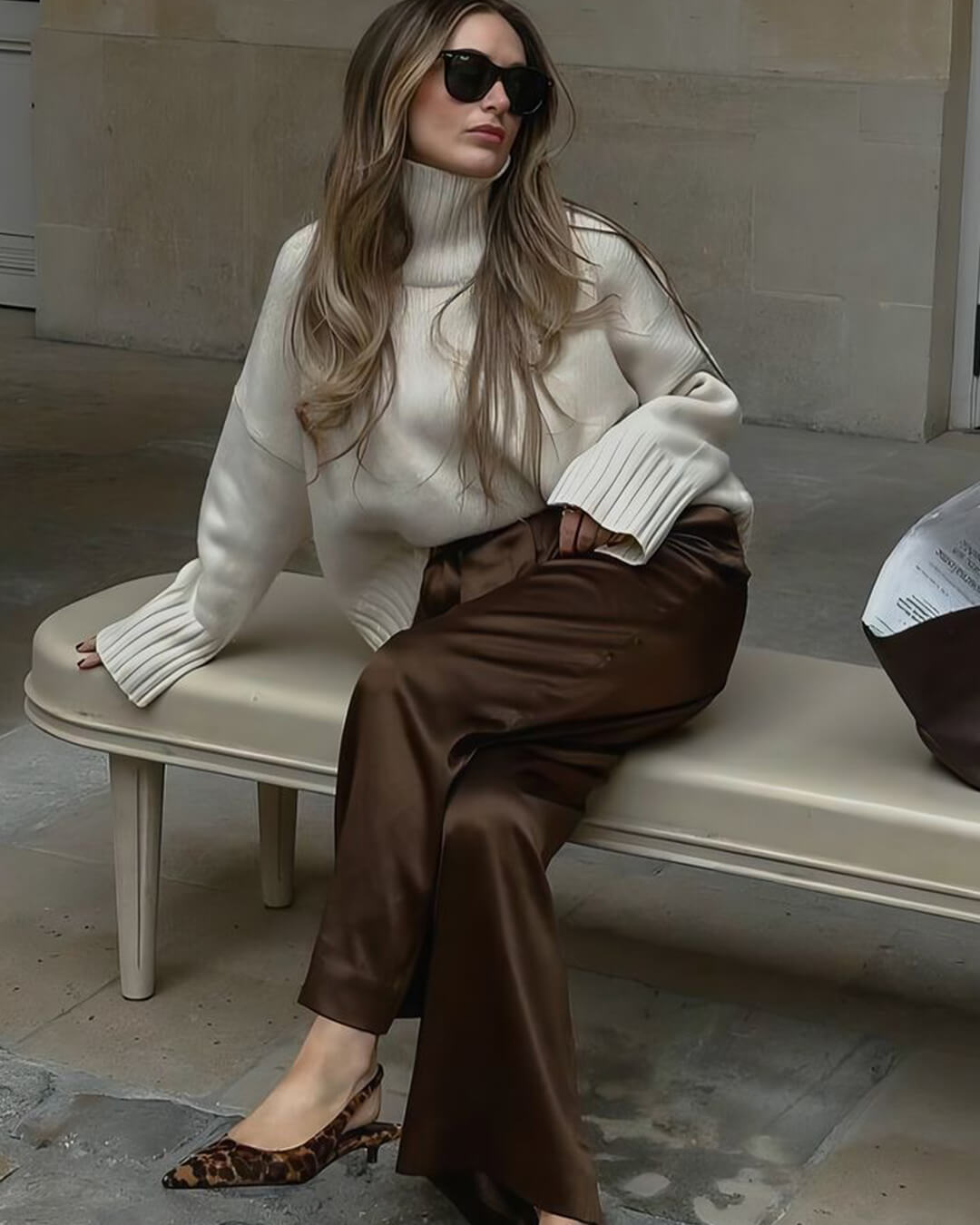Pantalon large en satin Wendy