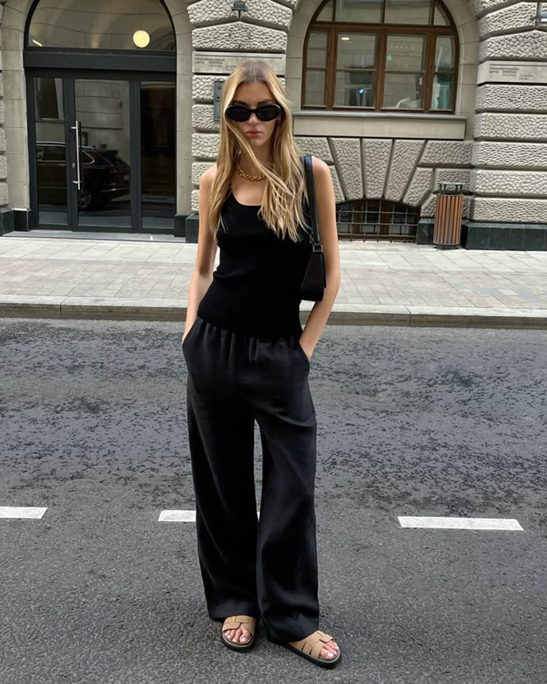 Pantalon large en satin Wendy