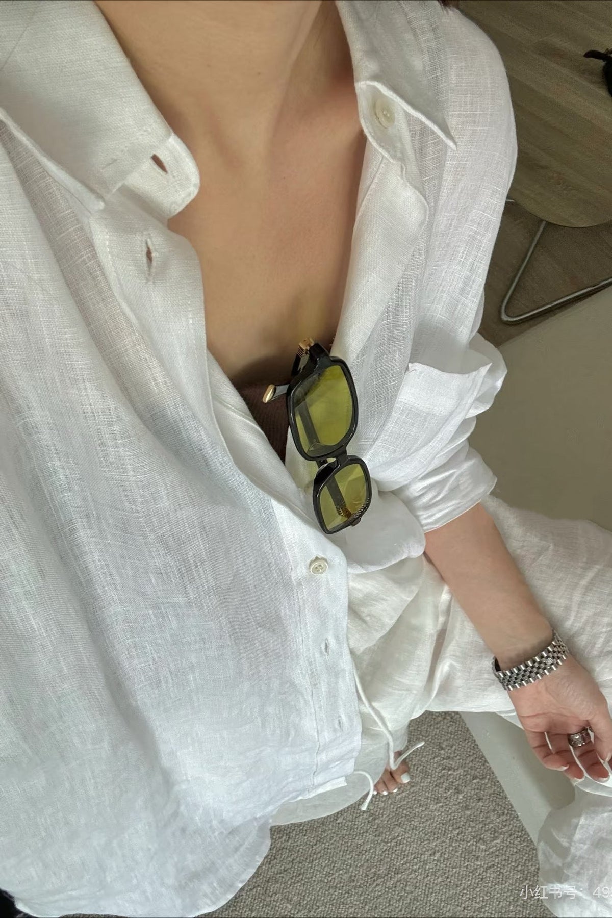 Xenia løstsiddende bluse med lange ærmer