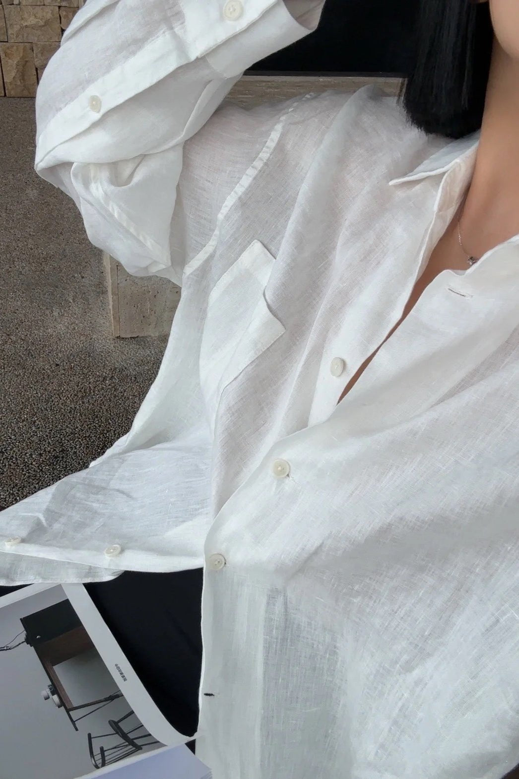 Xenia løstsiddende bluse med lange ærmer