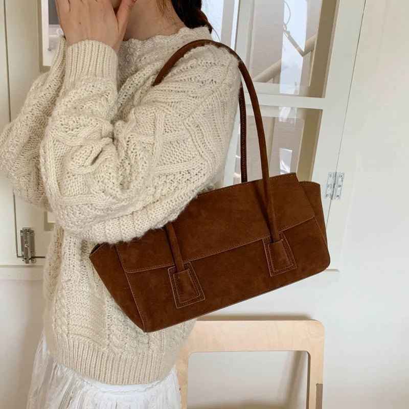 Borsa tote Yara in finta pelle scamosciata con paillettes
