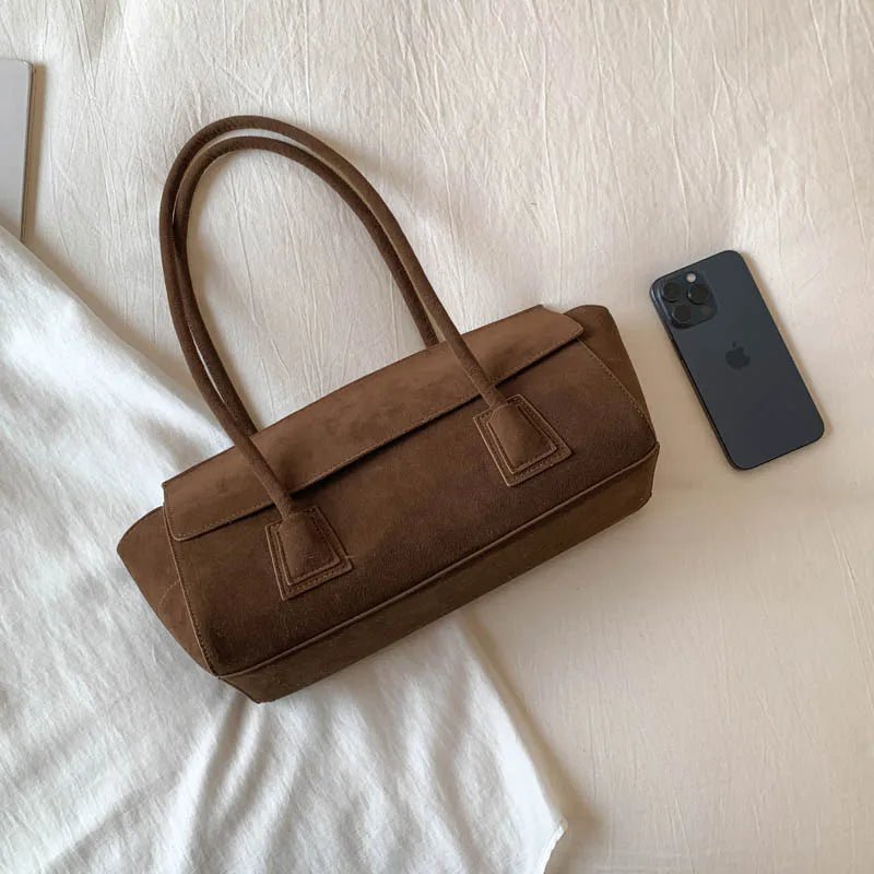 Borsa tote Yara in finta pelle scamosciata con paillettes