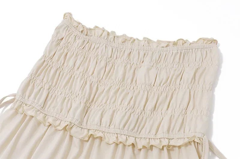 Zendaya set met gerimpelde crop top en maxi-rok