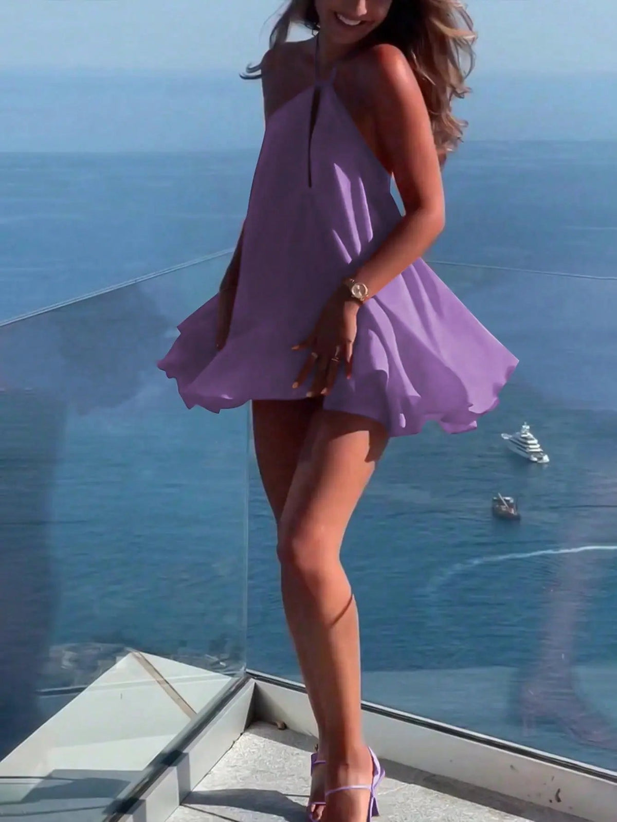 Zinnia Sommerkleid mit schulterfreiem Ausschnitt und Cut-outs