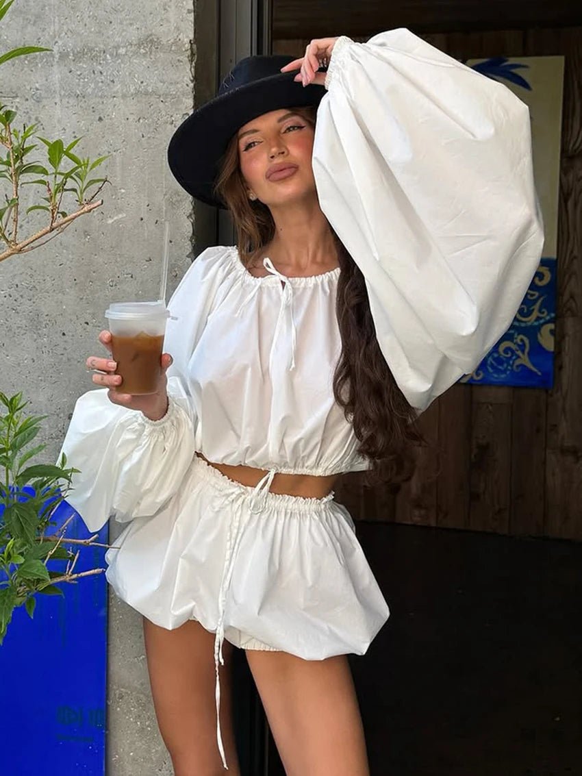 Zoe set med off shoulder-topp och shorts