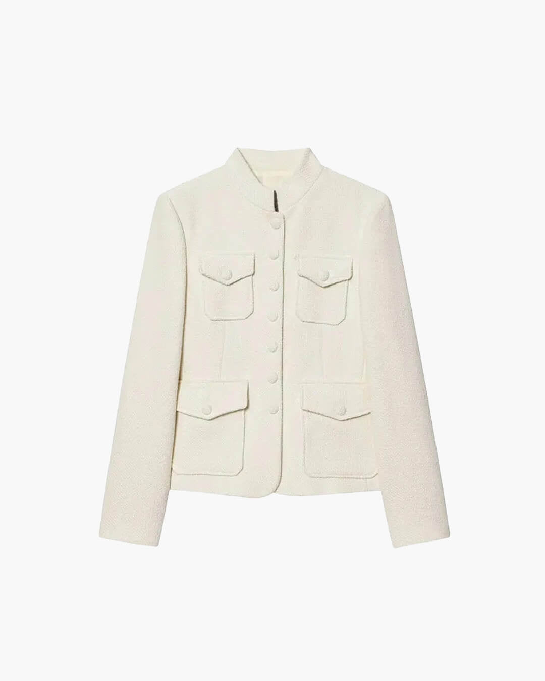 Signe Flap-Pocket Collar Blazer in ivory – product shot